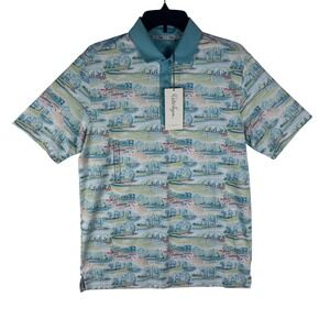 Walter Hagen Mens Clubhouse Country Club Golf Polo Shirt White Green Small NWT